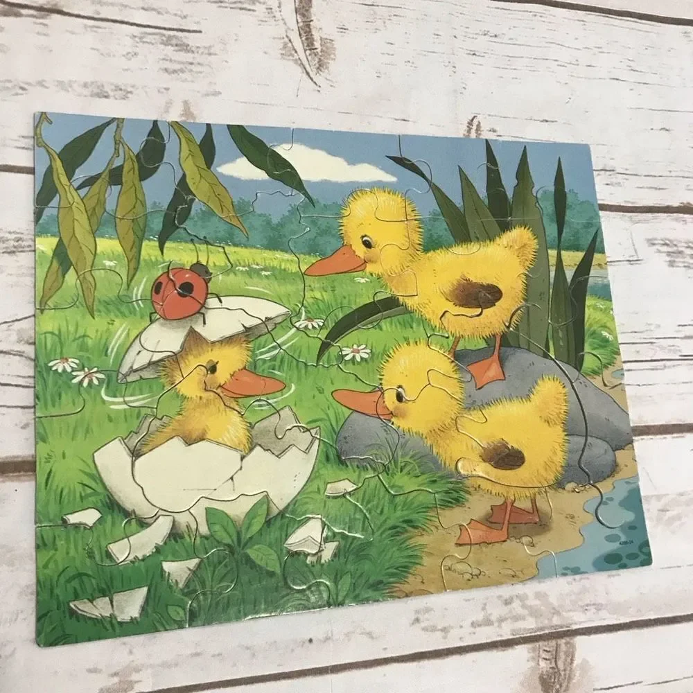 Vintage Pastel Pets Puzzles Ducks‎ Puppies Milton Bradley